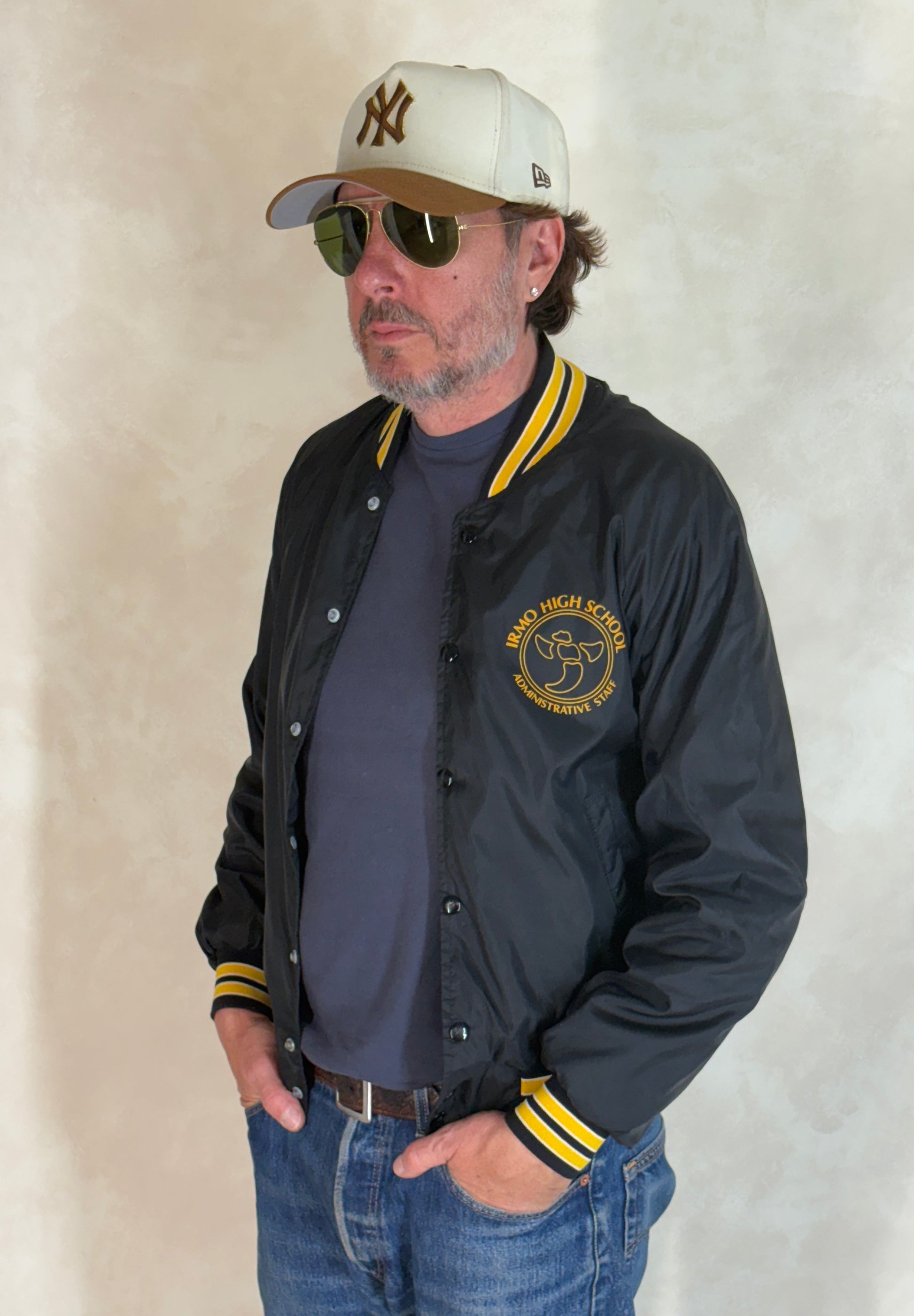 Size Small. Vintage black Satin Jacket Made In USA - USA Vintage Bcn