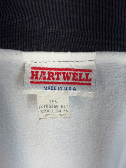 Size Small. Vintage black Satin Jacket Made In USA-AJ357 Studio