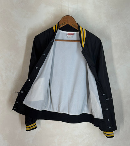 Size Small. Vintage black Satin Jacket Made In USA-AJ357 Studio