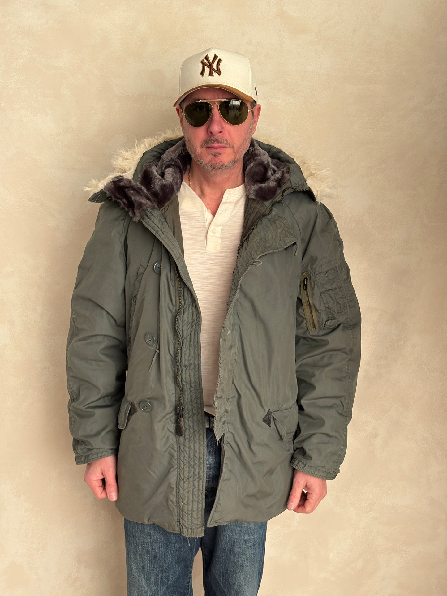 Authentic 1981 US Air Force N-3B Flight Jacket Parka — Extreme Cold Weather — Size Medium