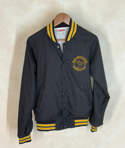 Size Small. Vintage black Satin Jacket Made In USA-AJ357 Studio