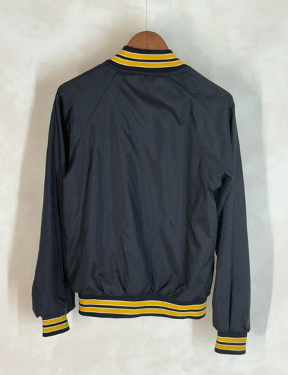 Size Small. Vintage black Satin Jacket Made In USA-AJ357 Studio
