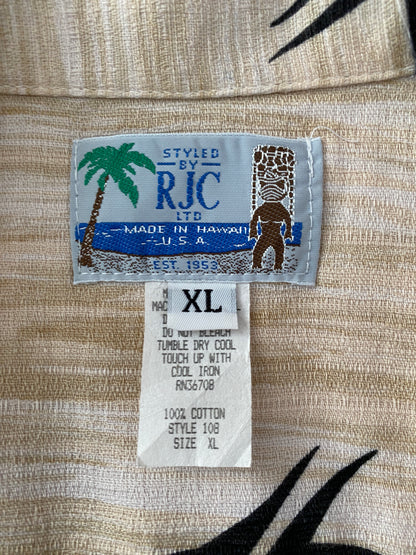 XL. Vintage 80s Hawaiian cotton shirt-AJ357 Studio