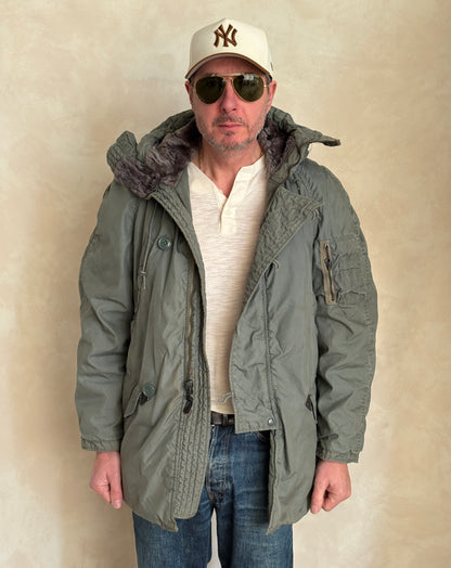 Authentic 1980 US Air Force N-3B Flight Jacket Parka — Extreme Cold Weather — Size Small