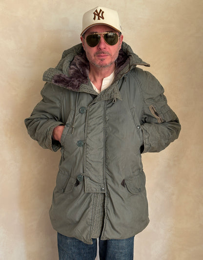 Authentic 1980 US Air Force N-3B Flight Jacket Parka — Extreme Cold Weather — Size Small