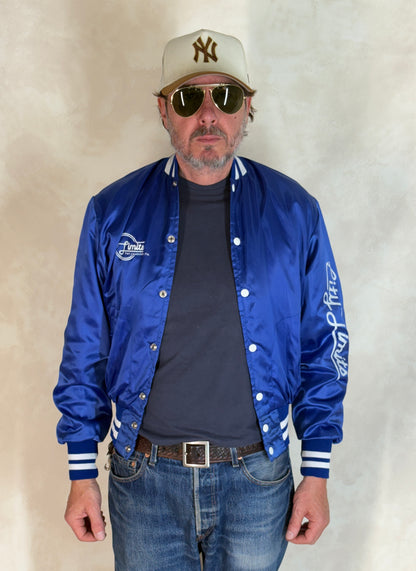 Size Med. Vintage 80s Satin Jacket Made In USA-AJ357 Studio
