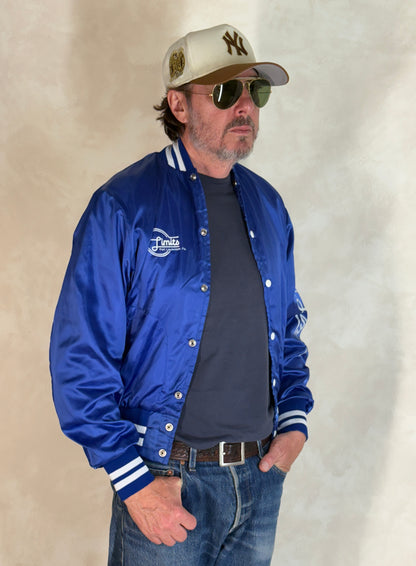 Size Med. Vintage 80s Satin Jacket Made In USA-AJ357 Studio