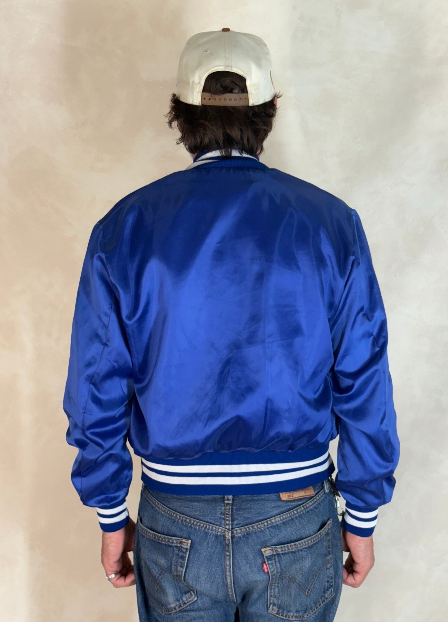Size Med. Vintage 80s Satin Jacket Made In USA - USA Vintage Bcn