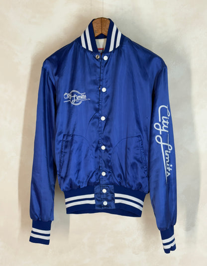 Size Med. Vintage 80s Satin Jacket Made In USA-AJ357 Studio