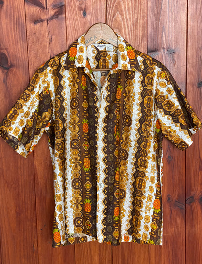 Med. Vintage 70s Hawaiian satin cotton shirt-AJ357 Studio