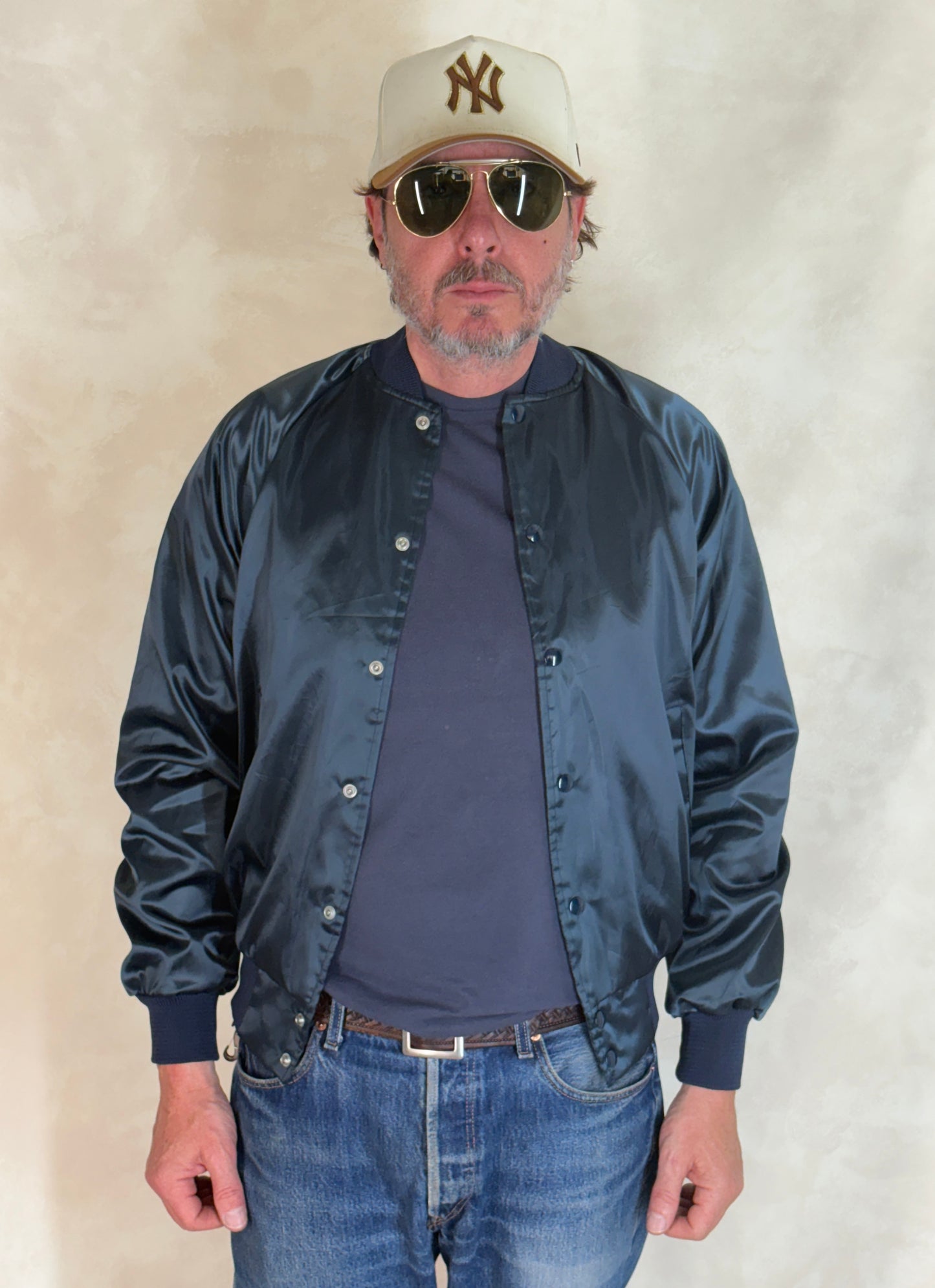 Size Small. Vintage Satin 80s Fire Dept satin Jacket Made In USA - USA Vintage Bcn