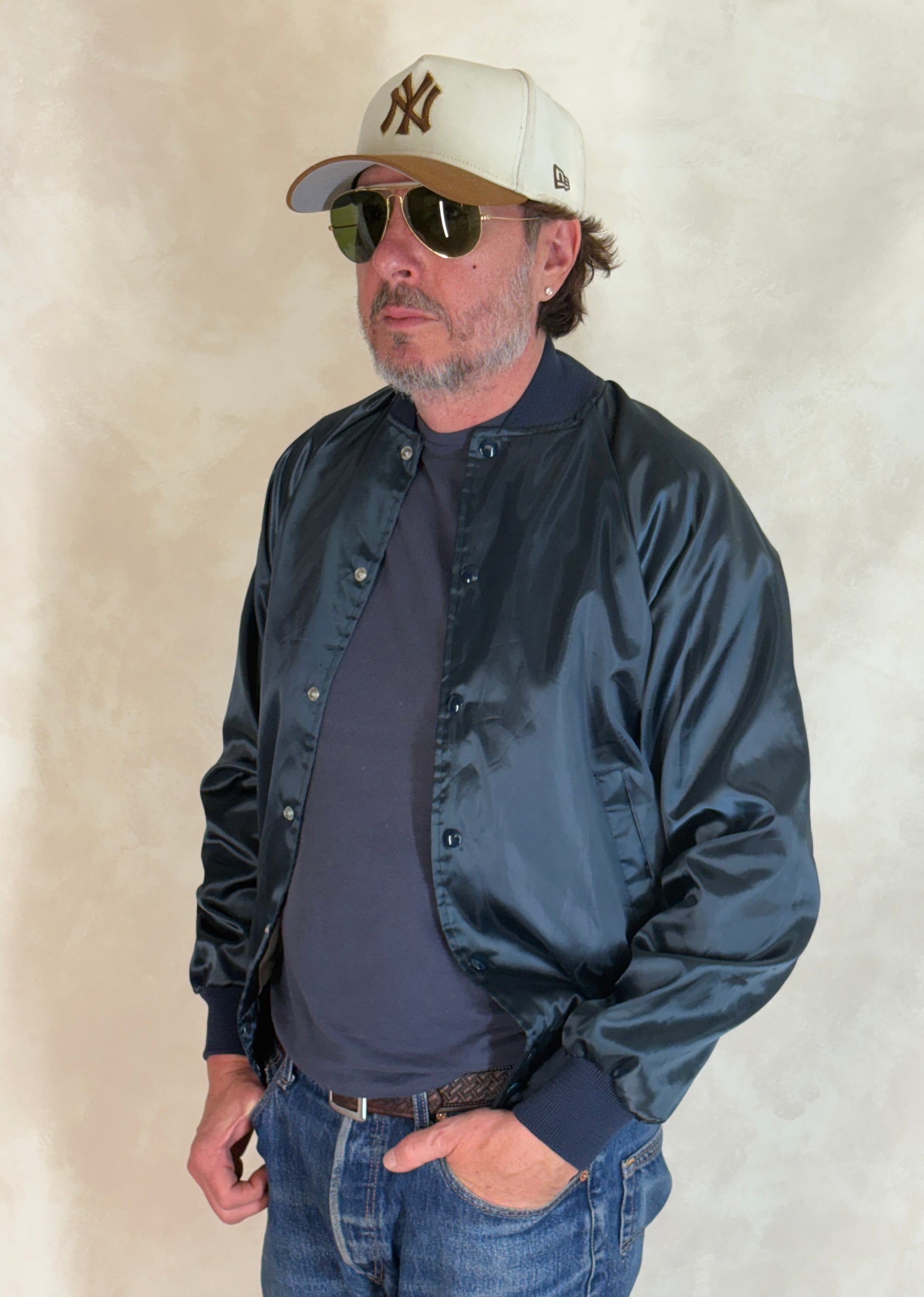 Size Small. Vintage Satin 80s Fire Dept satin Jacket Made In USA - USA Vintage Bcn