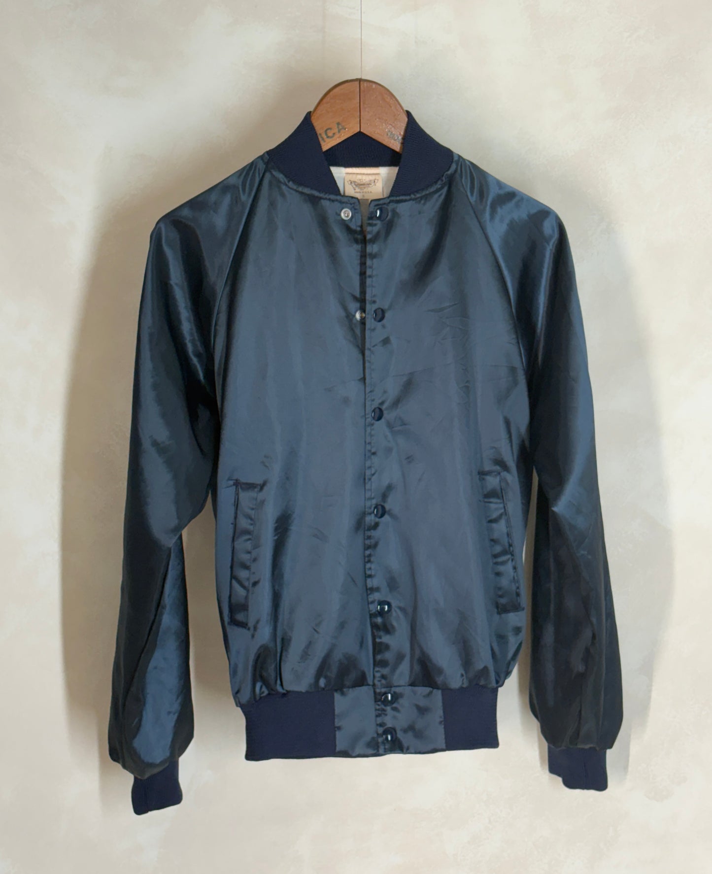 Size Small. Vintage Satin 80s Fire Dept satin Jacket Made In USA - USA Vintage Bcn