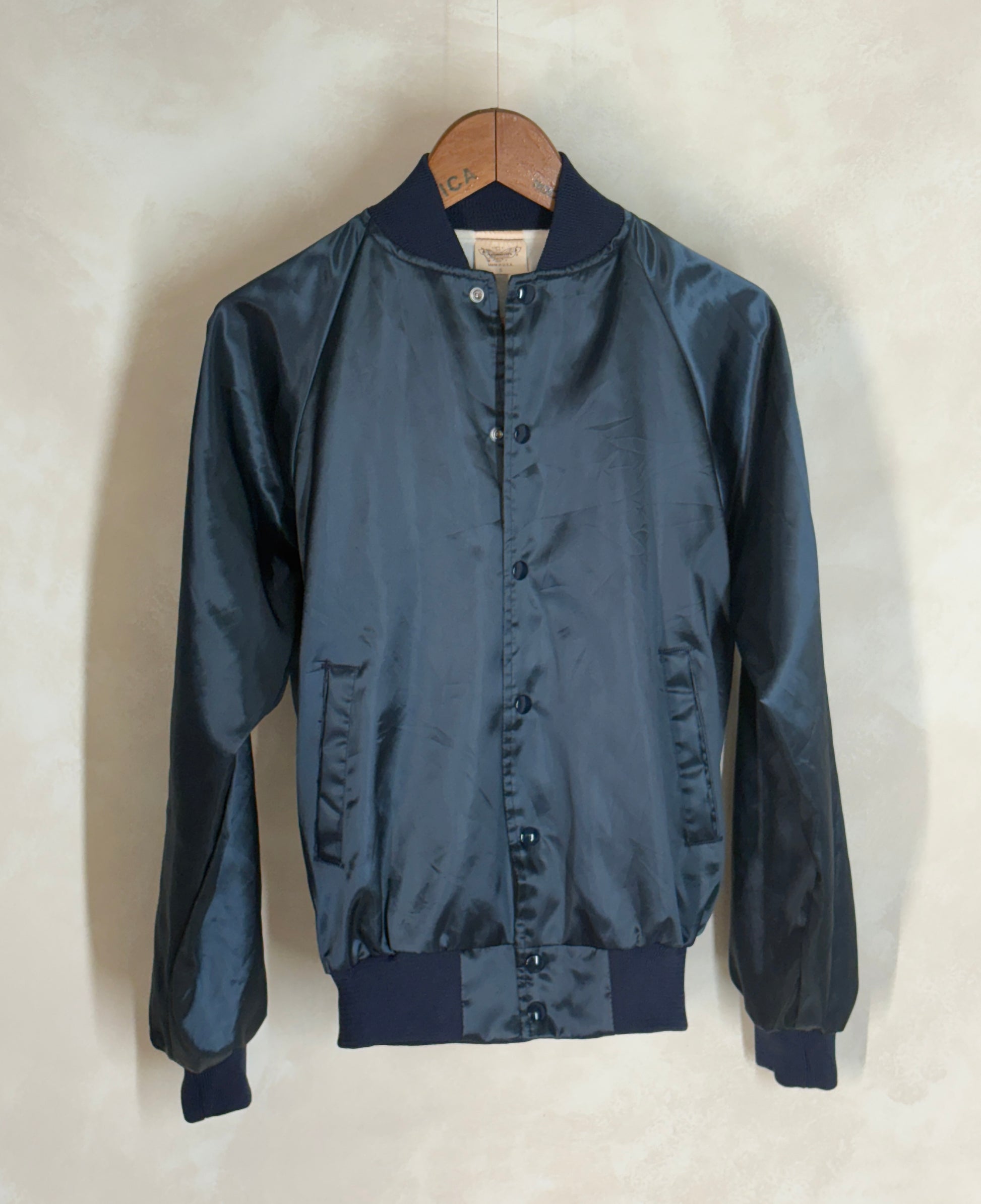Size Small. Vintage Satin 80s Fire Dept satin Jacket Made In USA - USA Vintage Bcn