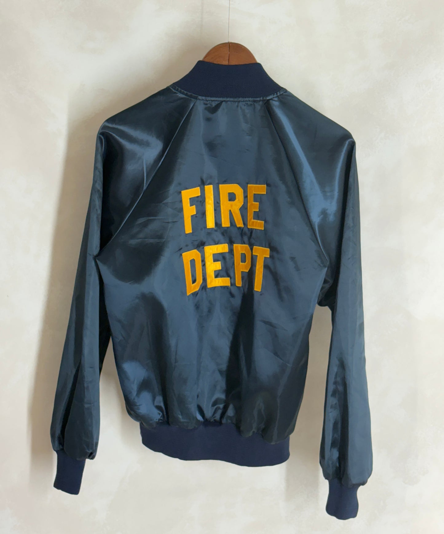 Size Small. Vintage Satin 80s Fire Dept satin Jacket Made In USA - USA Vintage Bcn