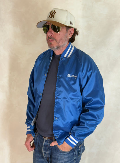 Size Small. Vintage 80s Satin Jacket Made In USA-AJ357 Studio