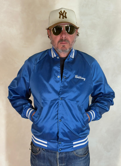 Size Small. Vintage 80s Satin Jacket Made In USA-AJ357 Studio