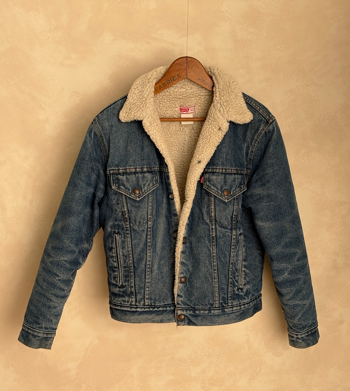 Size 40US / 50EU. 4 pockets 80s Vintage Levis fleece Jacket Made in USA.-AJ357 Studio