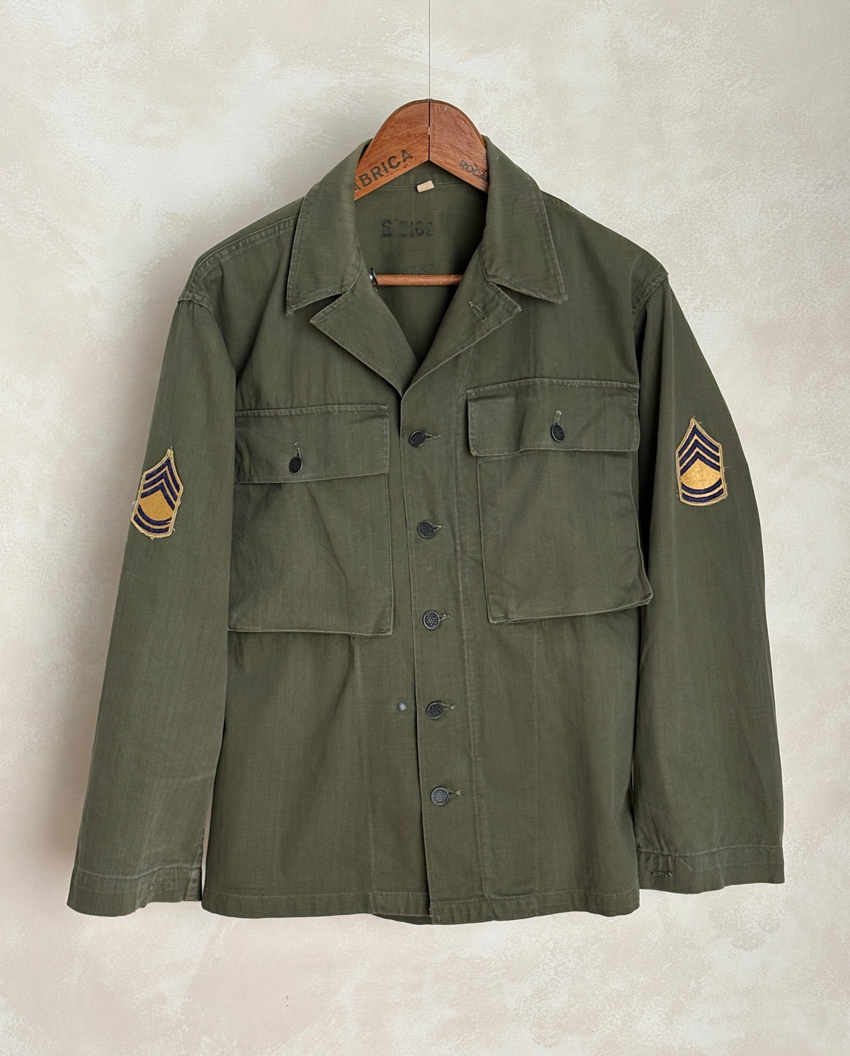 Vintage WW2 US Army 2nd Pattern HBT 13 Stars Button Combat Shirt/Jacket-AJ357 Studio