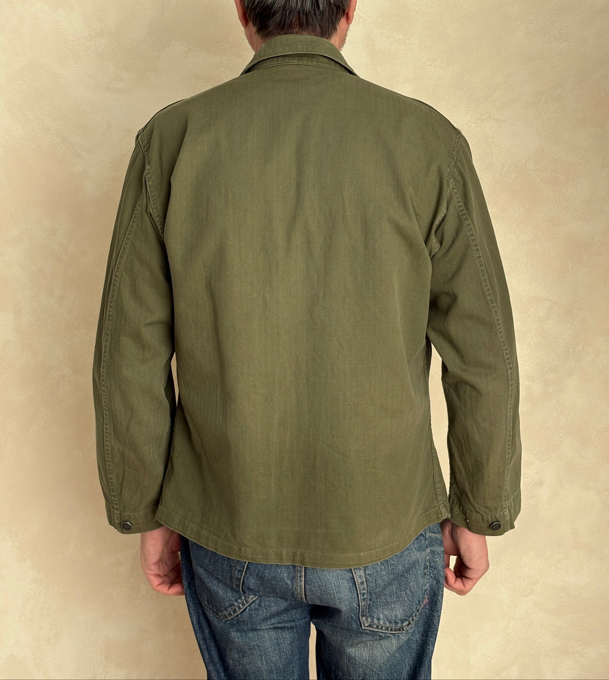 Vintage WW2 US Army 2nd Pattern HBT 13 Stars Button Combat Shirt/Jacket-AJ357 Studio