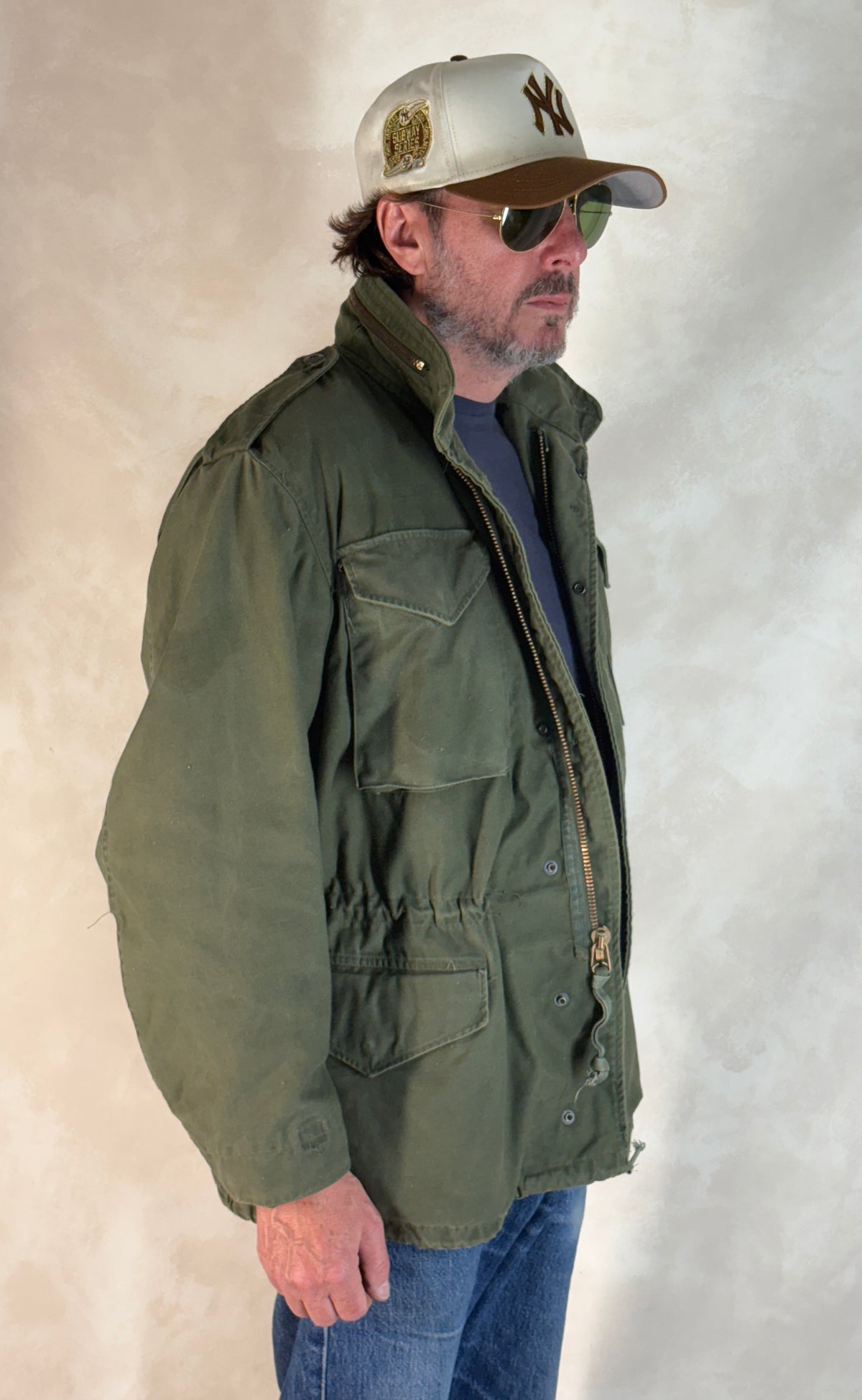 Small Reg. Authentic 1981 US Army M-65 field jacket Military-AJ357 Studio
