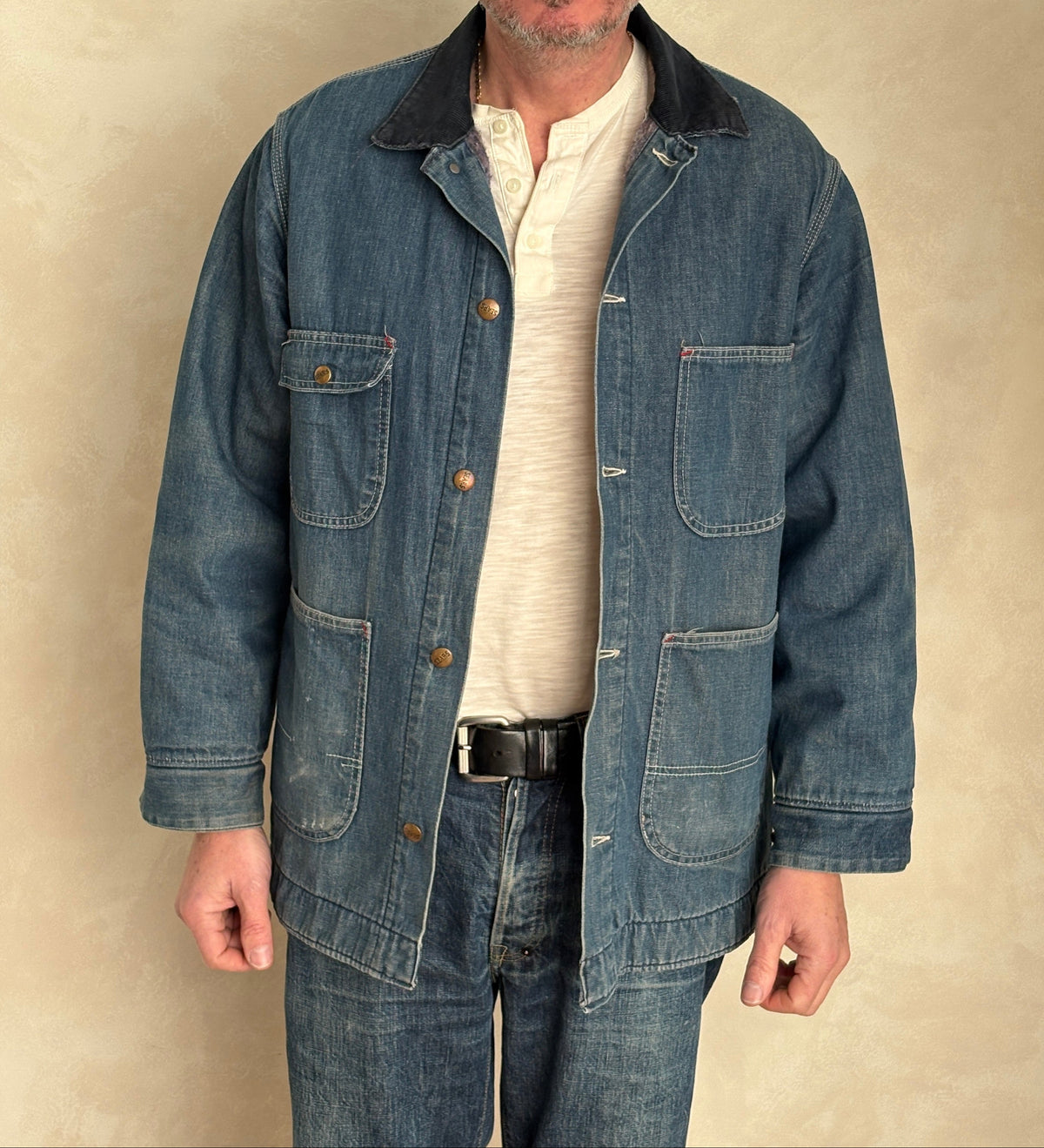 Vintage Sears Denim Chore Jacket – Lined – Made in USA – Size Large – 1970s Workwear Style-AJ357 Studio