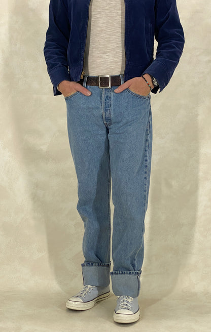 34x34 Denim Levi’s 501 Vintage Jeans | Made in USA-military-AJ357 Studio
