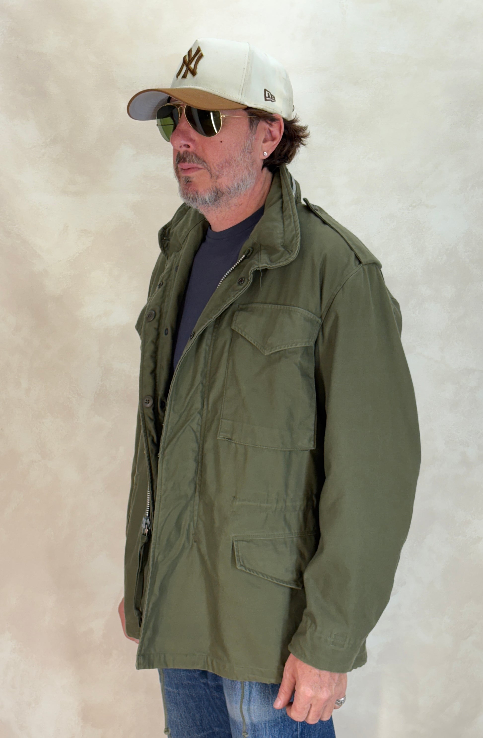 1968 m65 jacket, us army field jacket, john ownbey m65, vintage military coat, small regular jacket, vietnam era jacket