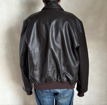 Willis & Geiger Type A-2 Leather Flight Jacket - USA Made - Dark Brown - Size 48T (Tall)-AJ357 Studio-AJ357 Studio