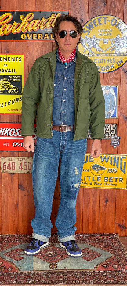 US Navy A-2 Deck Jacket — 1981 Issue, Authentic Military Outerwear Made in USA - Size Small.-AJ357 Studio
