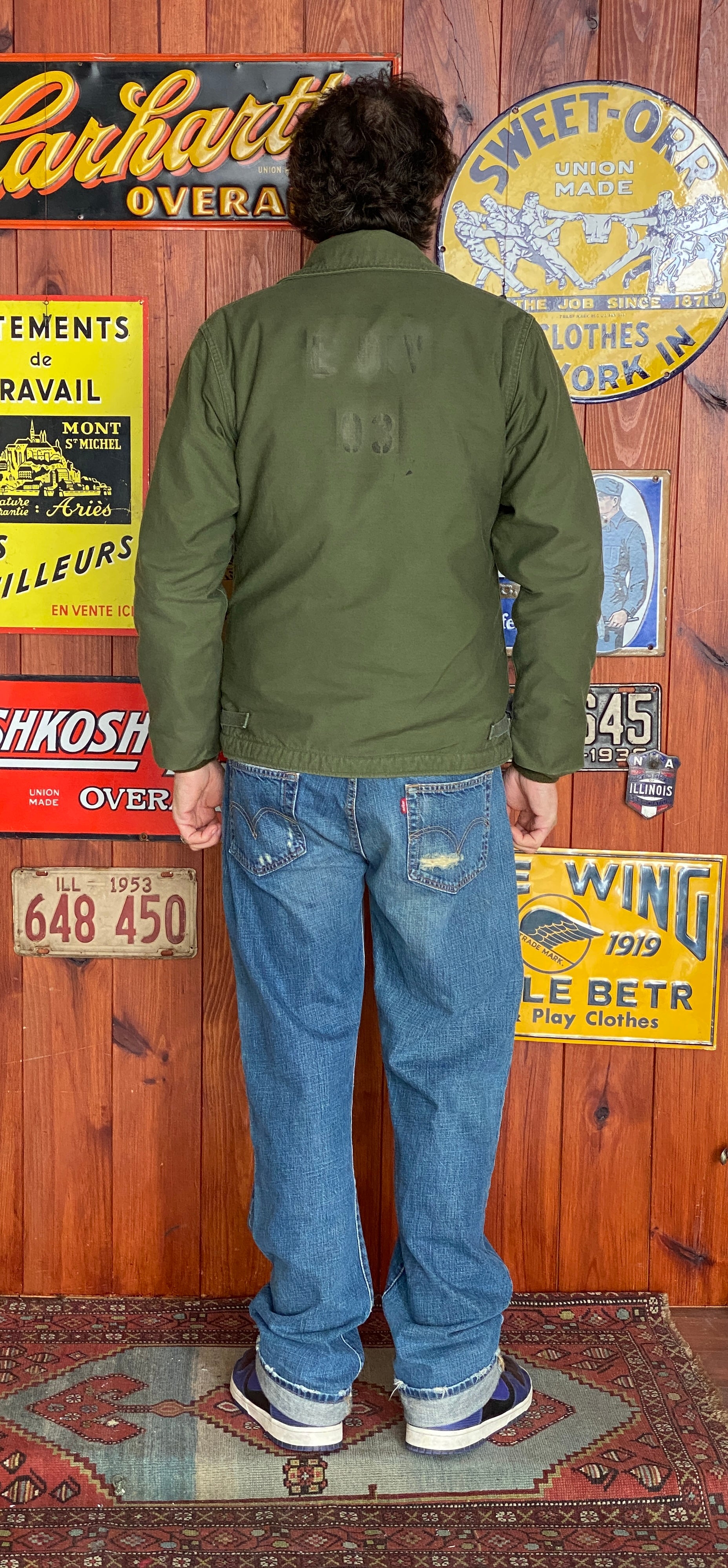 US Navy A-2 Deck Jacket — 1981 Issue, Authentic Military Outerwear Made in USA - Size Small.-AJ357 Studio