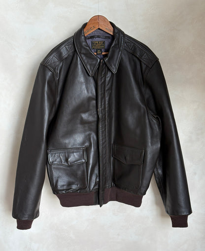 Willis & Geiger Type A-2 Leather Flight Jacket - USA Made - Dark Brown - Size 48T (Tall)-AJ357 Studio-AJ357 Studio