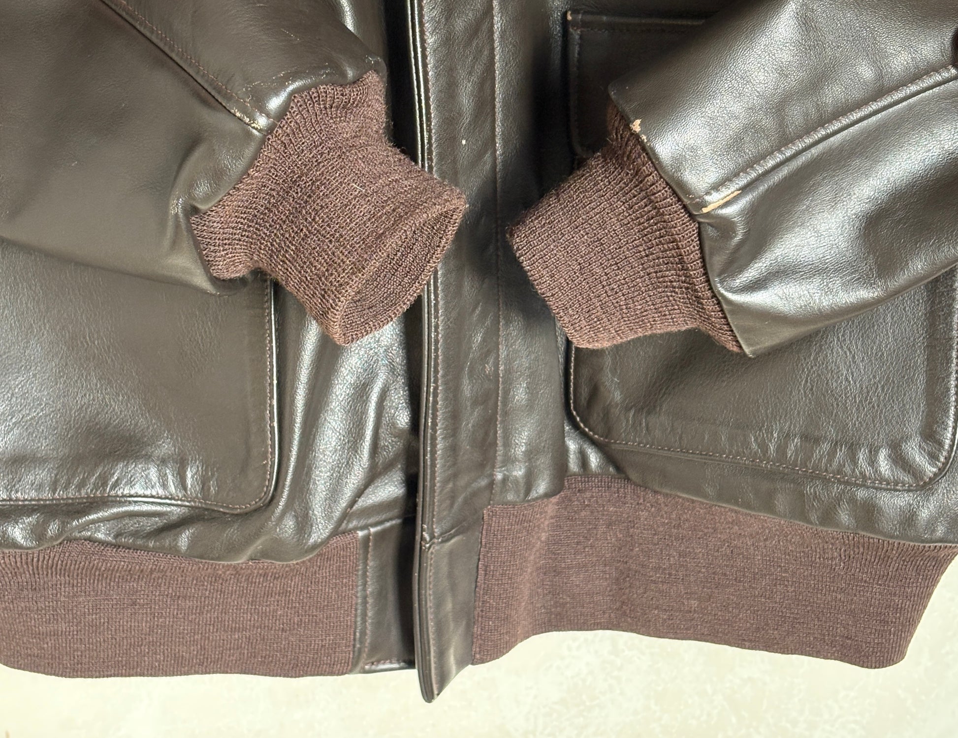 Willis & Geiger Type A-2 Leather Flight Jacket - USA Made - Dark Brown - Size 48T (Tall)-AJ357 Studio-AJ357 Studio