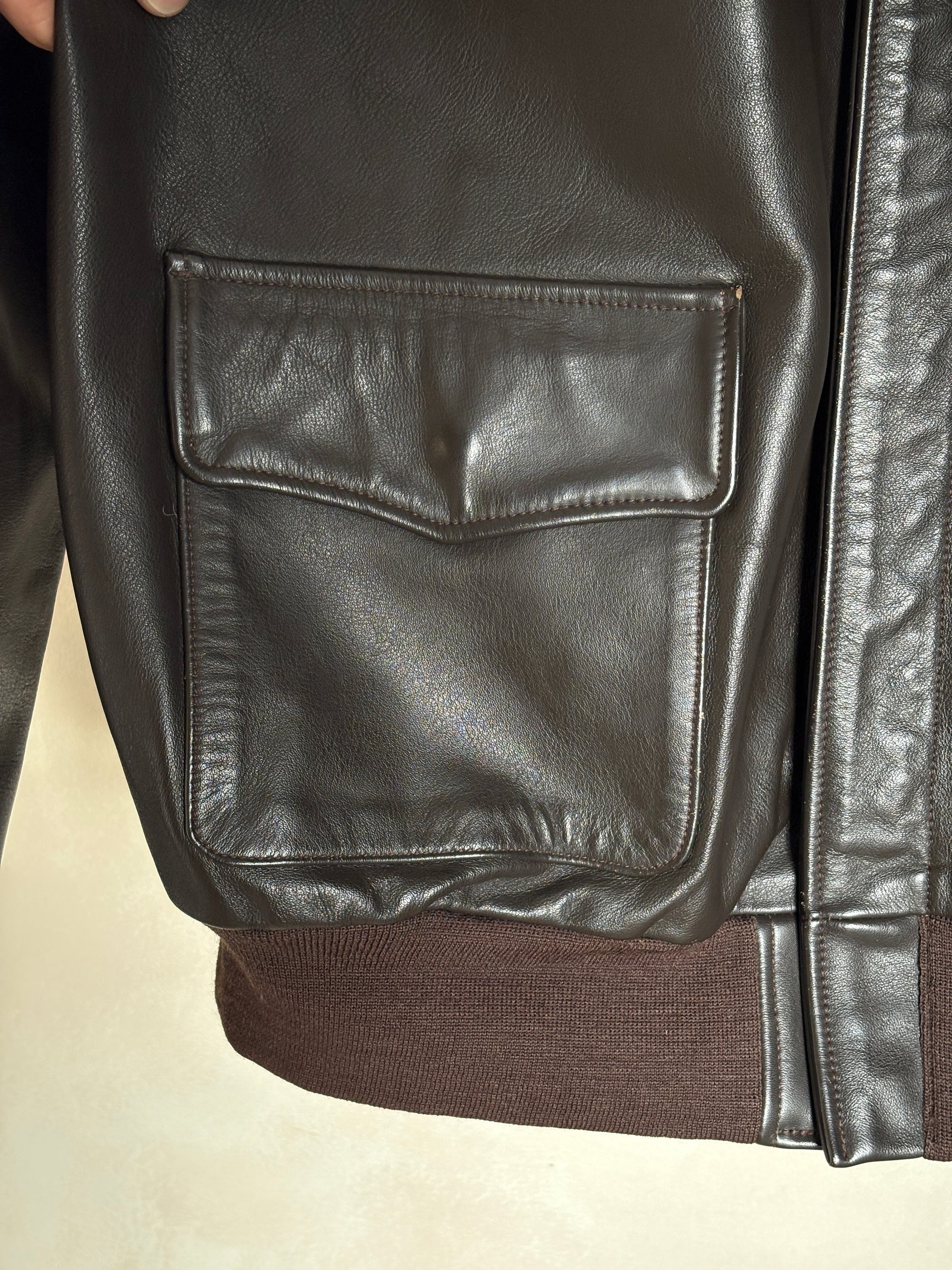 Willis & Geiger Type A-2 Leather Flight Jacket - USA Made - Dark Brown - Size 48T (Tall)-AJ357 Studio-AJ357 Studio
