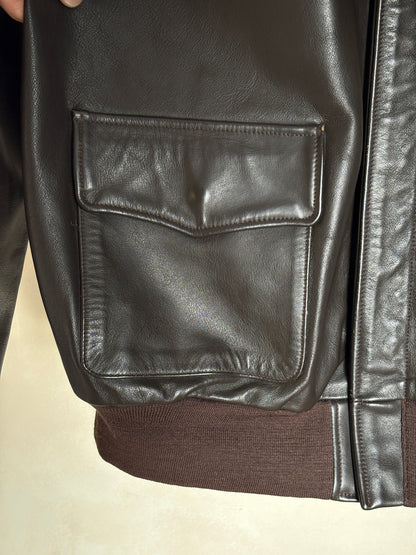 Willis & Geiger Type A-2 Leather Flight Jacket - USA Made - Dark Brown - Size 48T (Tall)-AJ357 Studio-AJ357 Studio