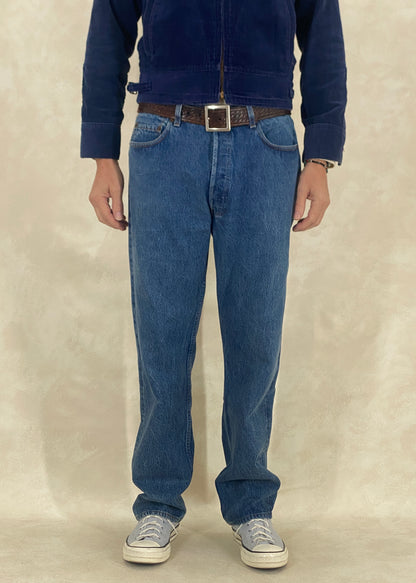 Measured Size 34X32 Levi's 501 Vintage Denim Jeans Made in USA in 1988-military-AJ357 Studio