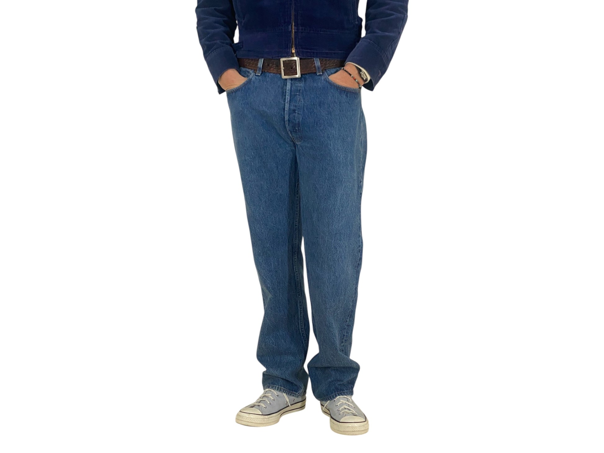 Measured Size 34X32 Levi's 501 Vintage Denim Jeans Made in USA in 1988 - USA Vintage Bcn