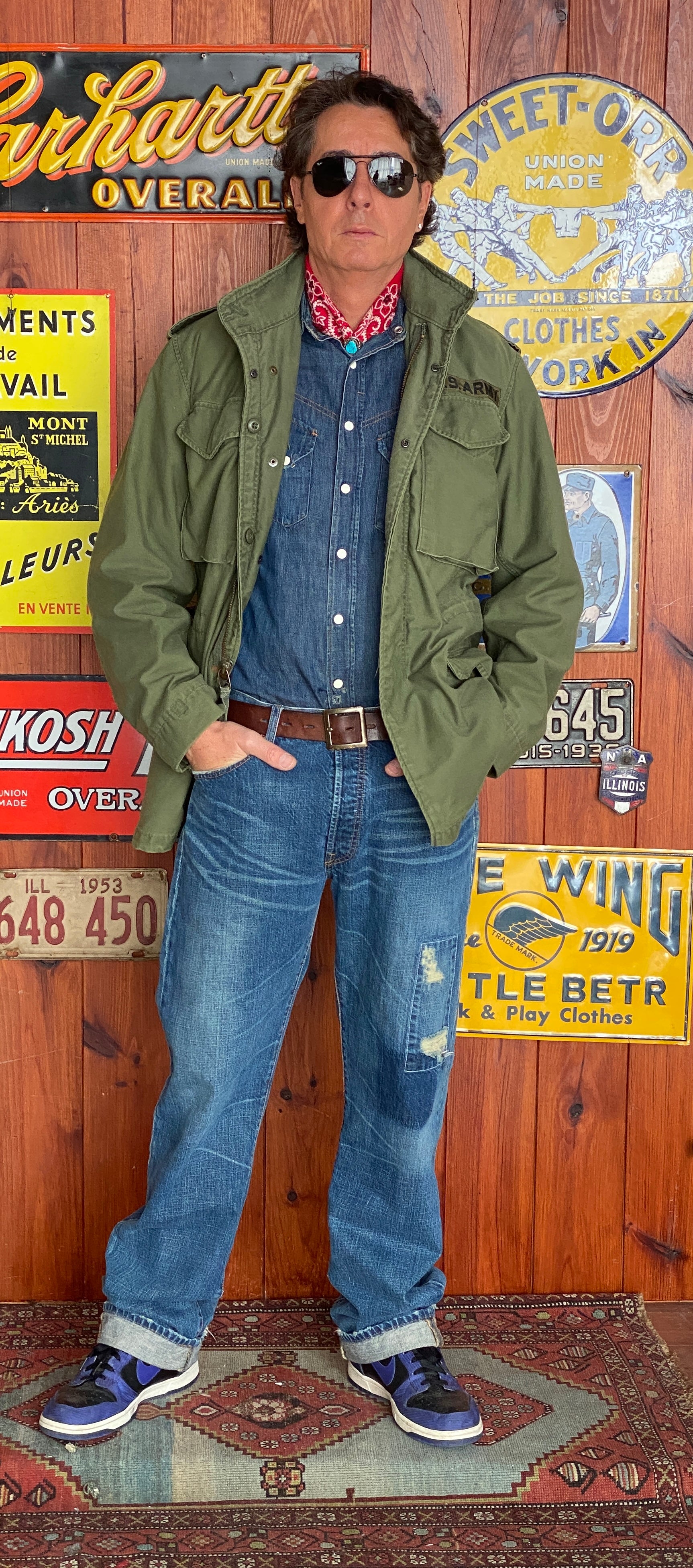 Authentic 1985 US Army M-65 field jacket, vintage military coat in size Small Long