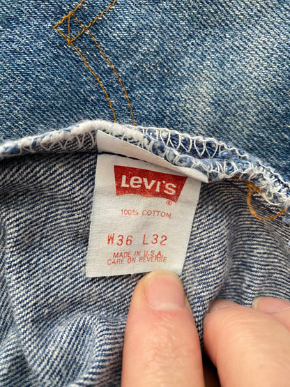 Measured Size 34X32 Levi's 501 Vintage Denim Jeans Made in USA in 1988-military-AJ357 Studio