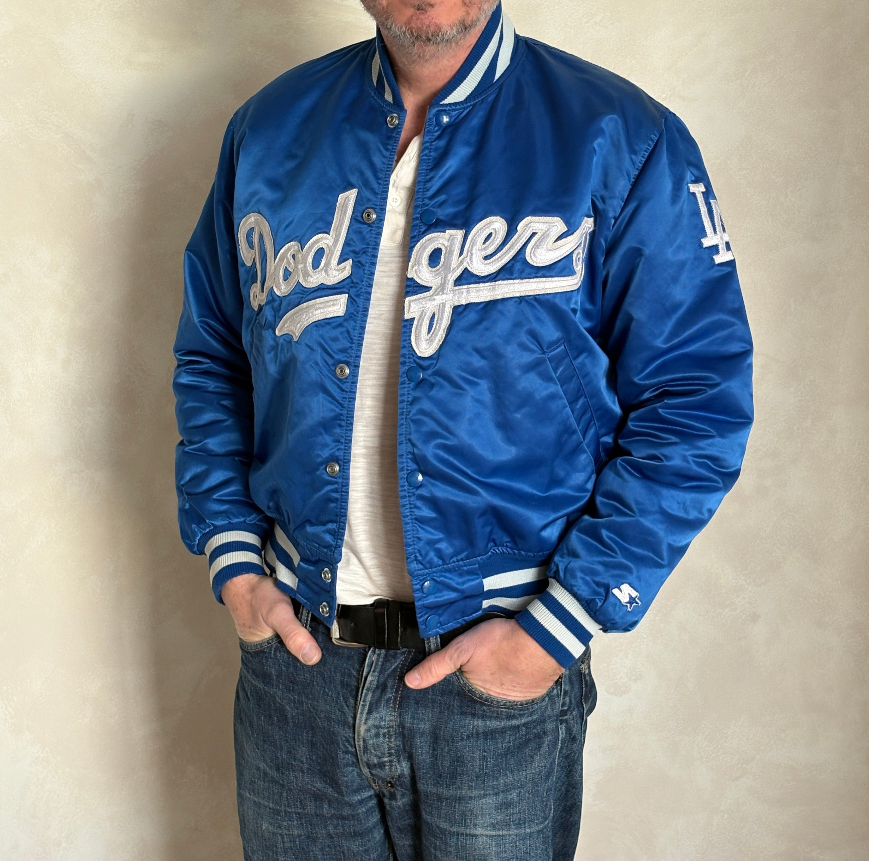 Vintage 80s LA Dodgers Starter Satin Jacket | Medium | USA – AJ357