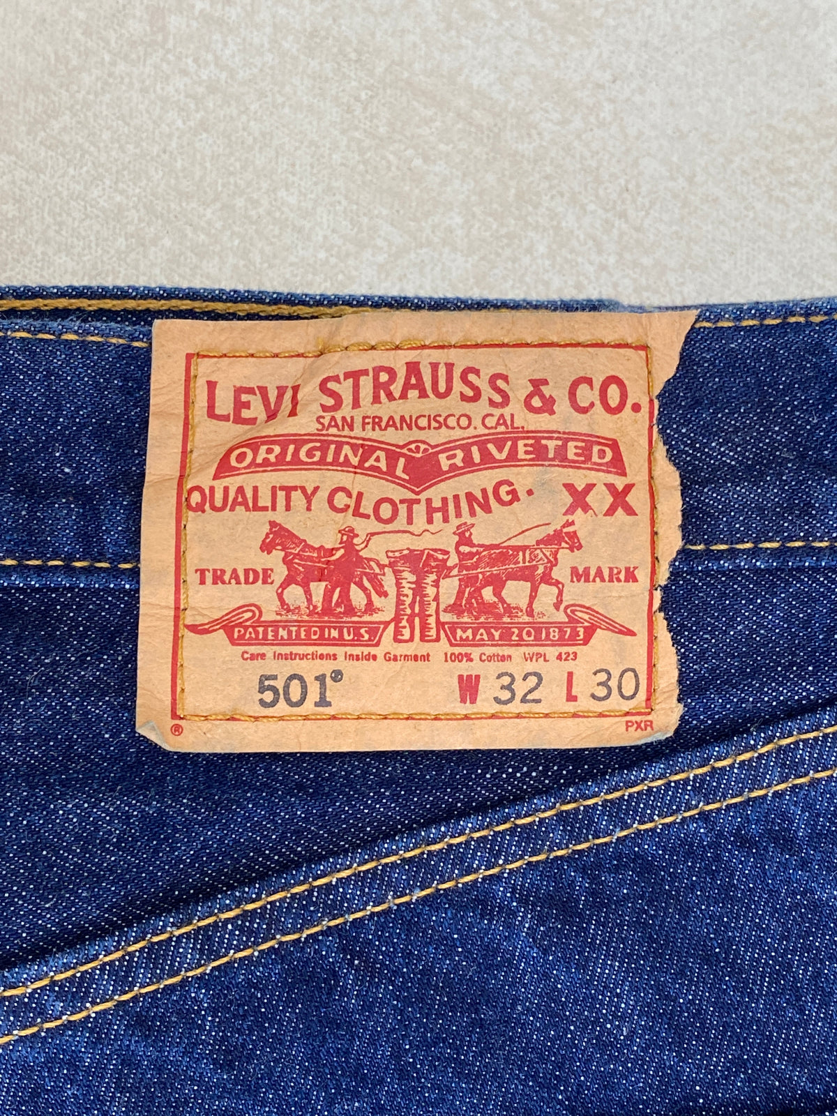 32X30 Levi's 501 Vintage Denim Jeans Made in Republic Dominican-military-AJ357 Studio