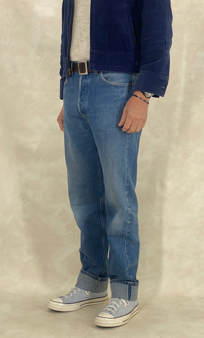 34X34 Levi's 501 Vintage Denim Jeans Made in USA in 1991-military-AJ357 Studio