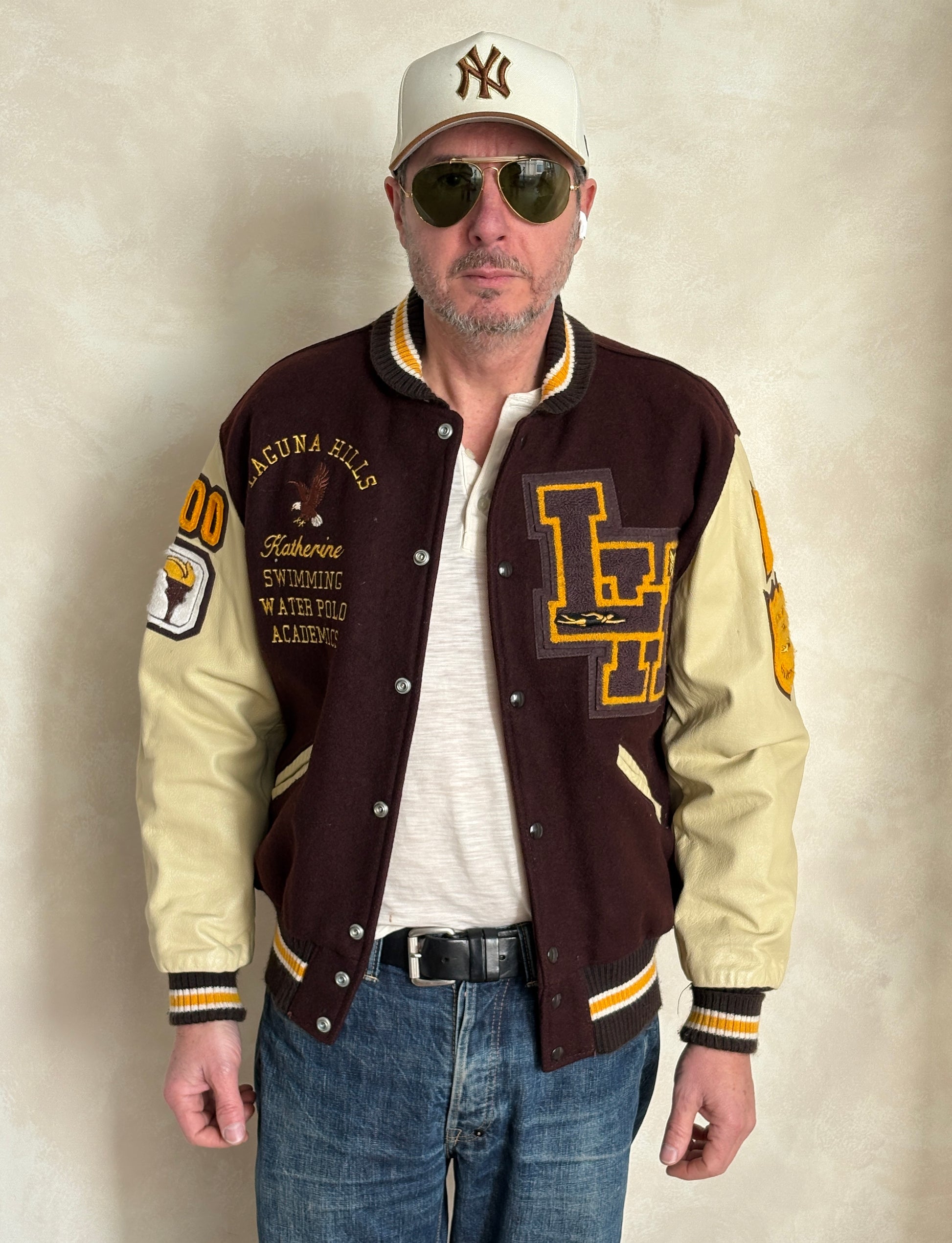 Med. Vintage College Varsity Jacket – Laguna Hills Water Polo Academic . Made in USA-AJ357 Studio-AJ357 Studio