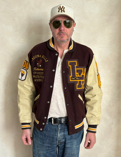 Med. Vintage College Varsity Jacket – Laguna Hills Water Polo Academic . Made in USA-AJ357 Studio-AJ357 Studio