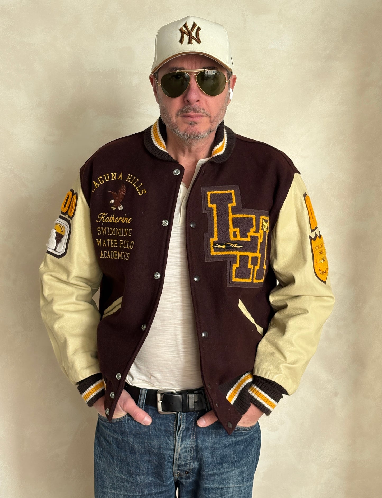 Med. Vintage College Varsity Jacket – Laguna Hills Water Polo Academic . Made in USA-AJ357 Studio-AJ357 Studio