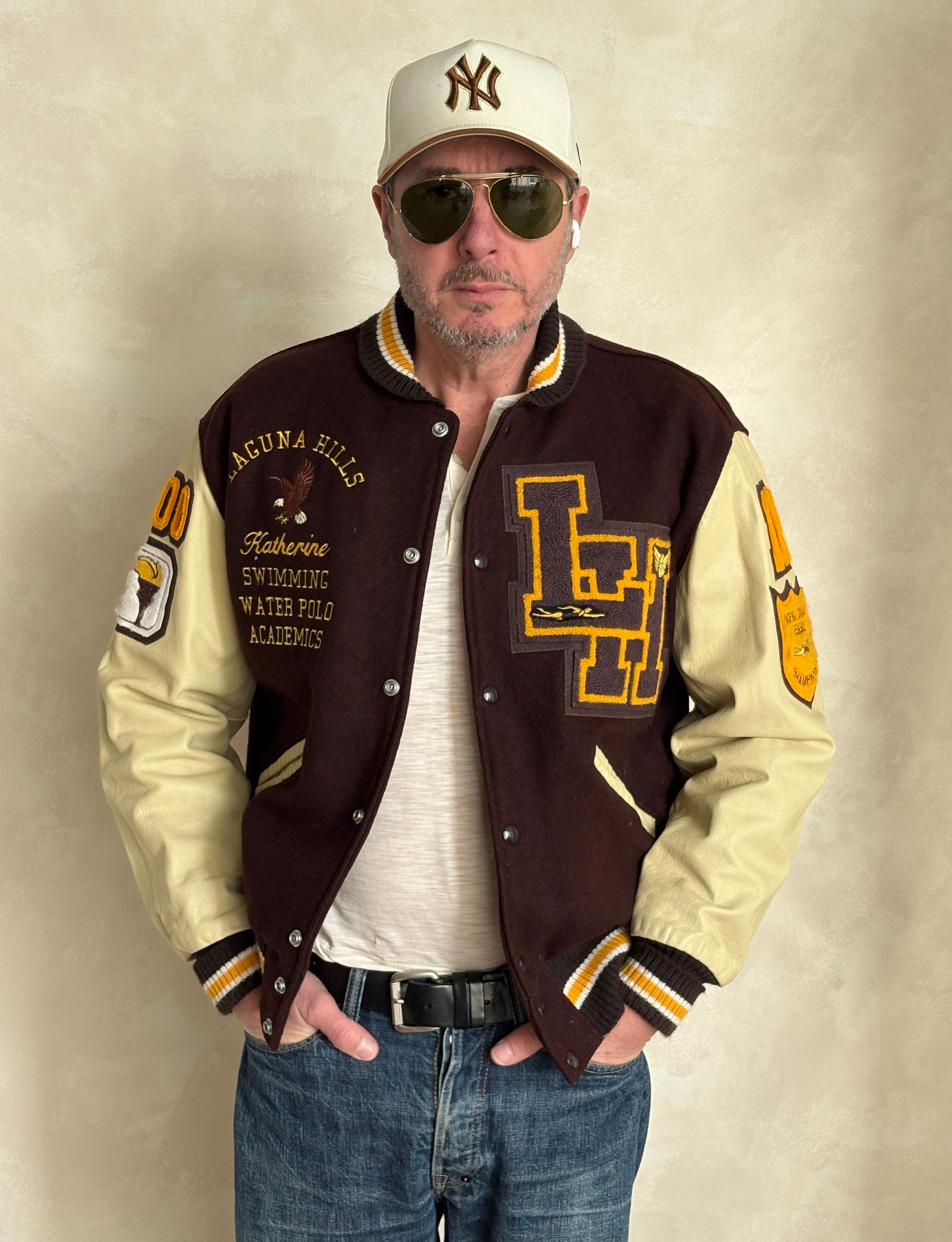 Med. Vintage College Varsity Jacket – Laguna Hills Water Polo Academic . Made in USA-AJ357 Studio-AJ357 Studio