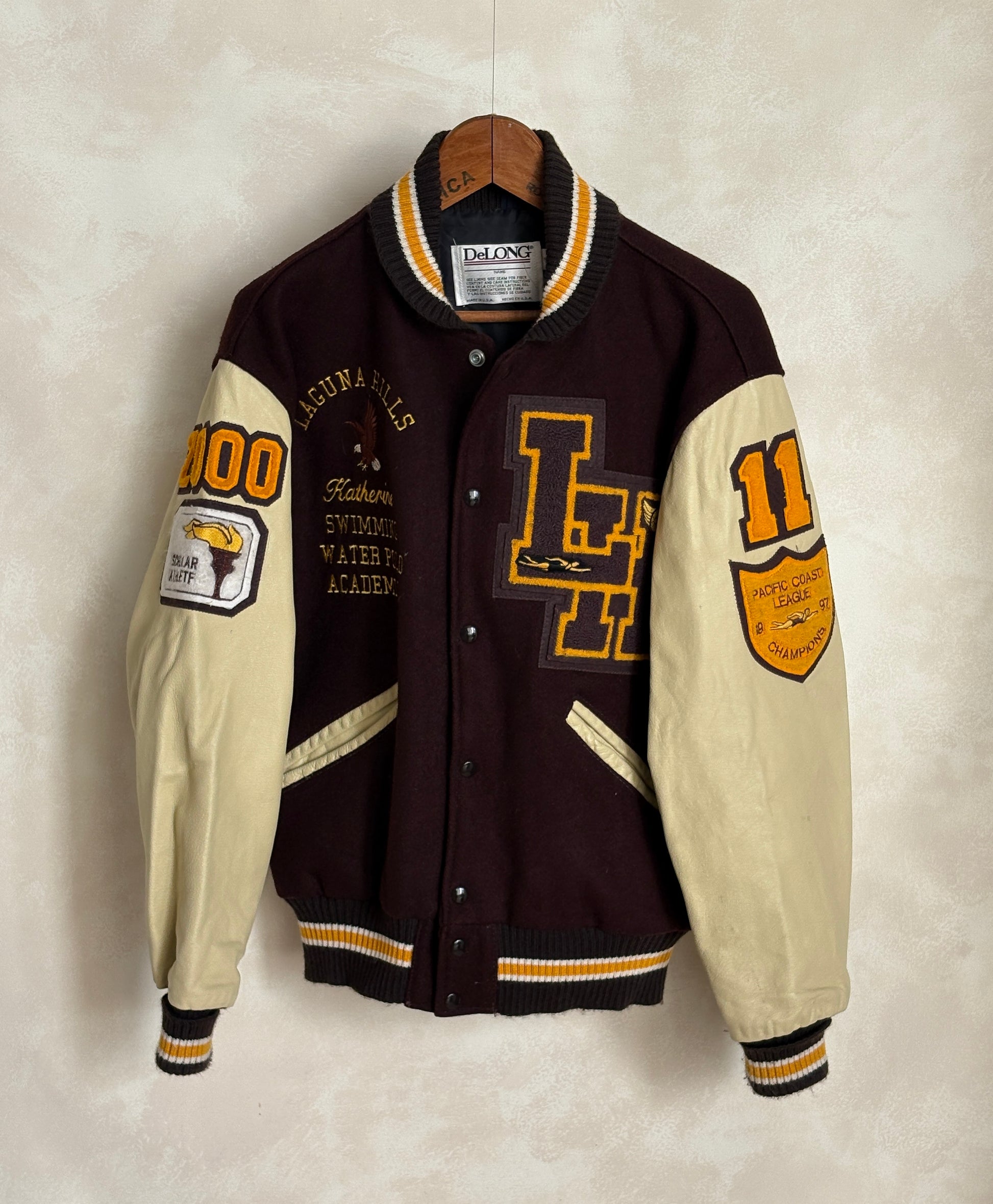 Med. Vintage College Varsity Jacket – Laguna Hills Water Polo Academic . Made in USA-AJ357 Studio-AJ357 Studio