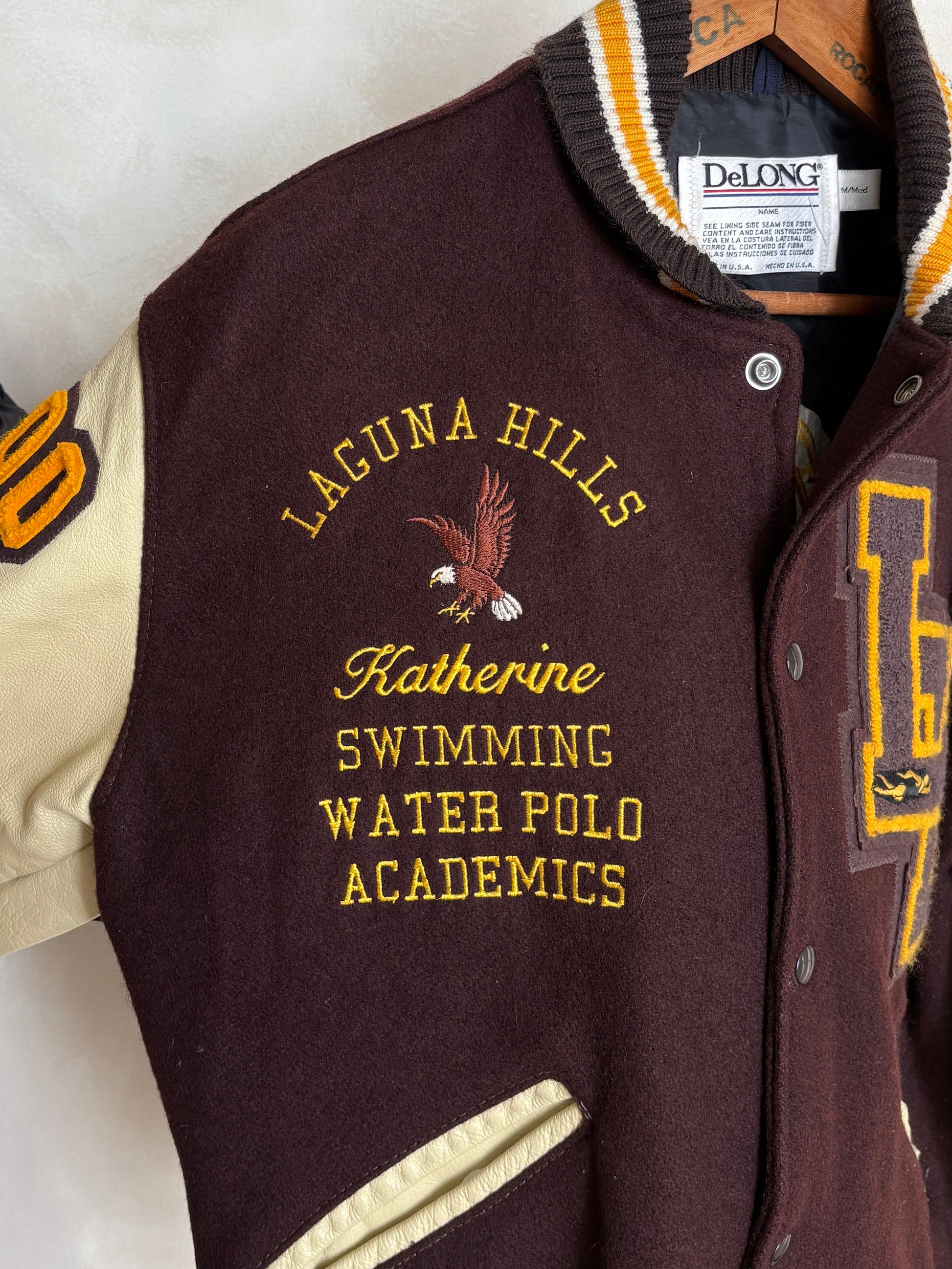 Med. Vintage College Varsity Jacket – Laguna Hills Water Polo Academic . Made in USA-AJ357 Studio-AJ357 Studio