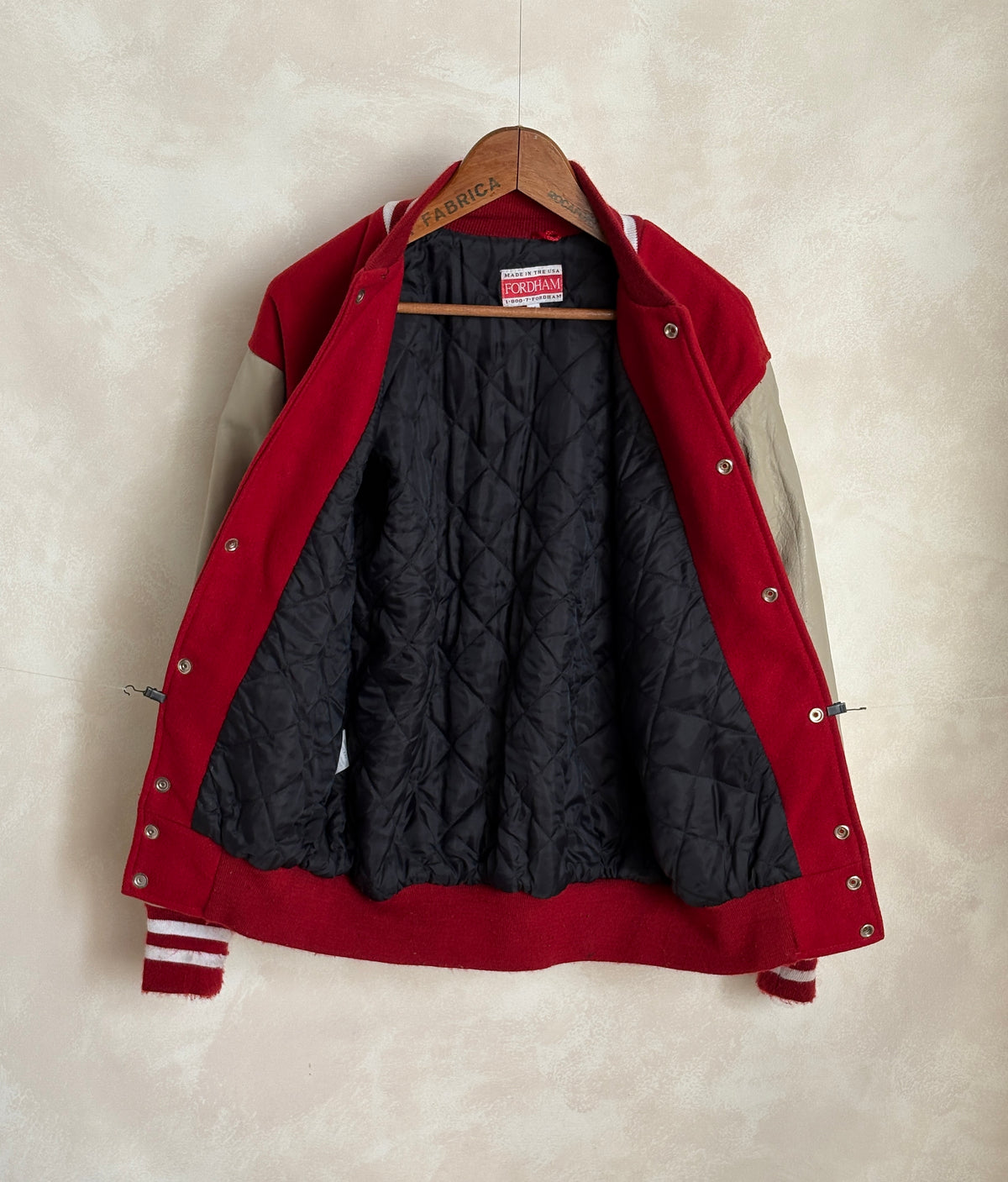 Size Med. Authentic Vintage Varsity Jacket – Wool & Leather Made in USA-AJ357 Studio