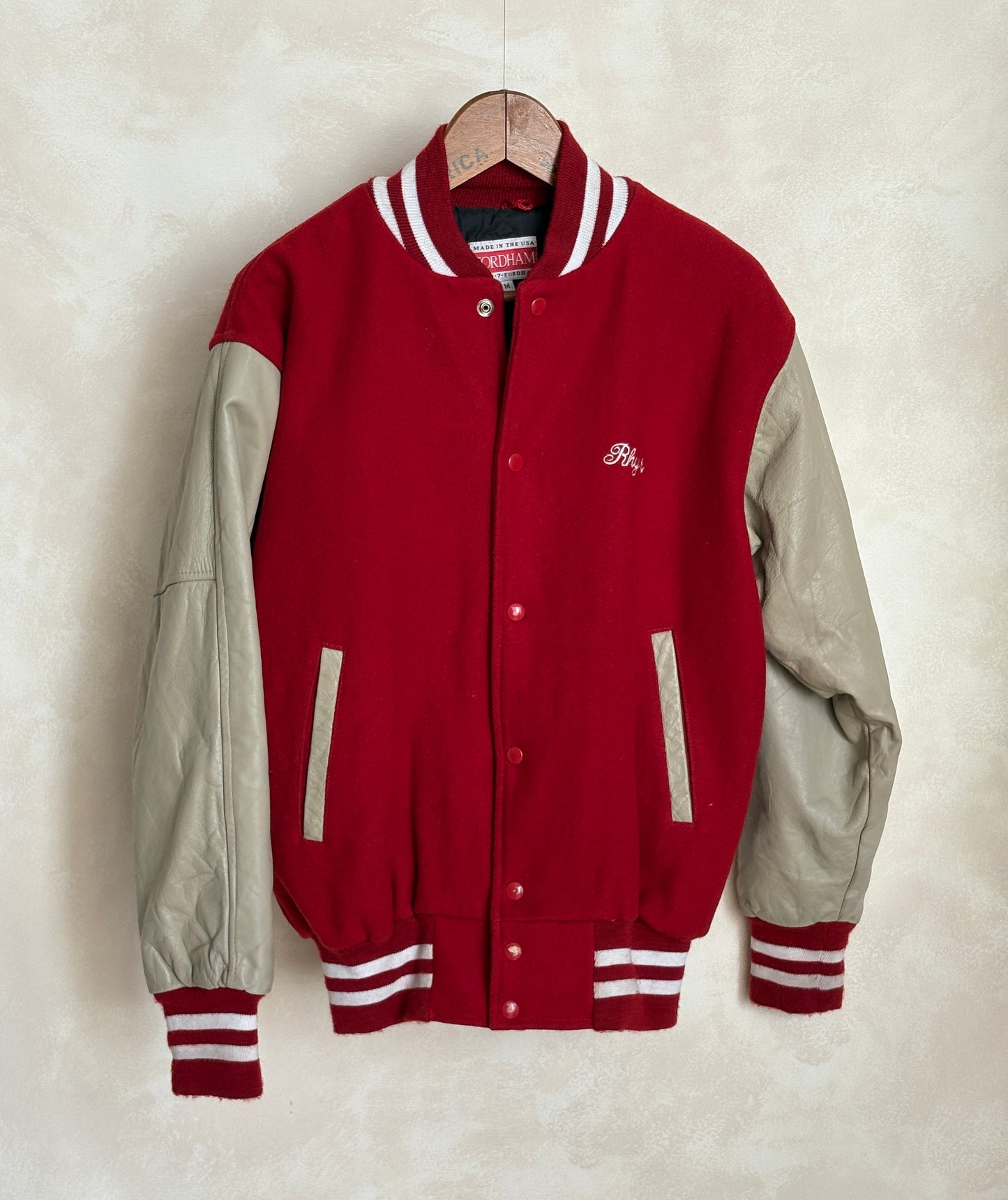 Size Med. Authentic Vintage Varsity Jacket – Wool & Leather Made in USA-AJ357 Studio-AJ357 Studio
